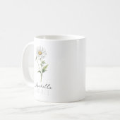 April Geburtsmonat Blume mit/Name - Daisy Kaffeetasse (Vorderseite Links)