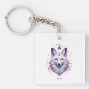 April Geburtsmonat Spirit Animal Fox Schlüsselanhänger