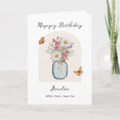 April-Geburtsmonats-Blumen-Geburtstag Karte (Vorderseite)