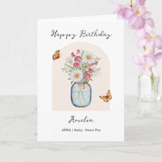April-Geburtsmonats-Blumen-Geburtstag Karte (Orchidee)