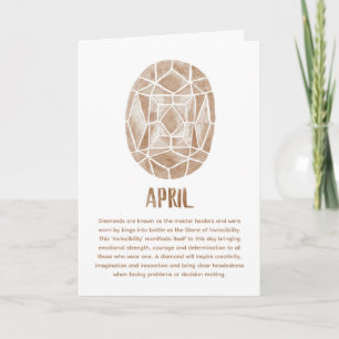 April Geburtsstein Diamant Geburtstag Aquarell Karte
