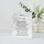 April Geburtstag Birthstone Diamond Postkarte (Stehend Vorderseite)