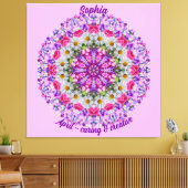 April Geburtstag Blume Personalisiert Daisy Mandal Leinwanddruck (Insitu (Wohnzimmer))