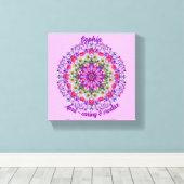 April Geburtstag Blume Personalisiert Daisy Mandal Leinwanddruck (Insitu (Holzboden))