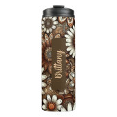 April Geburtstag Monat Blume Daisy 16 oz Thermosbecher (Vorderseite)