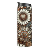 April Geburtstag Monat Blume Daisy 16 oz Thermosbecher (Nach rechts gedreht)