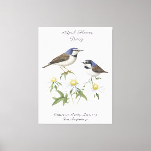 April Geburtstag Monat Blume Daisy geerbt Geburtst Leinwanddruck