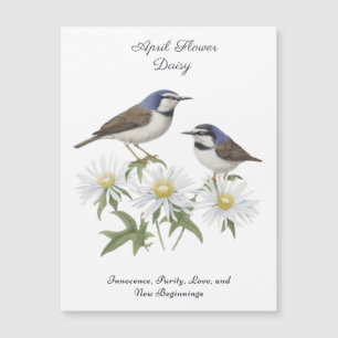 April Geburtstag Monat Blume Daisy geerbt Geburtst Magnetkarte