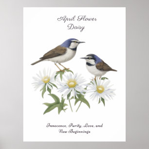 April Geburtstag Monat Blume Daisy geerbt Geburtst Poster