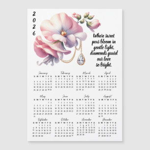 April Geburtstagsblume & Stein Kalender Magnetkarte
