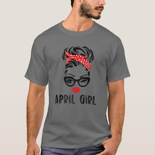 April Girl Wink Eye Woman Face Wink Eyes Lady Birn T-Shirt (Vorderseite)
