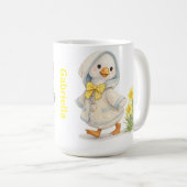 April Goose daffodils cute valentine illustration Kaffeetasse (VorderseiteRechts)