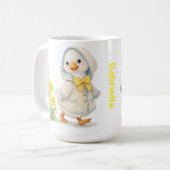 April Goose daffodils cute valentine illustration Kaffeetasse (Vorderseite Links)
