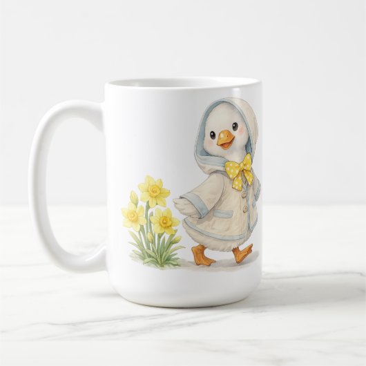 April Goose daffodils cute valentine illustration Kaffeetasse (Links)