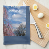 April Himmel mit den Philippinen 4:4 Geschirrtuch (Viertel Falte)
