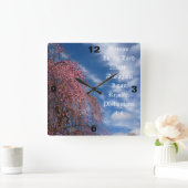 April Himmel mit Leviticus 11:44 Quadratische Wanduhr (Zuhause)