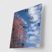 April Himmel mit Leviticus 11:44 Quadratische Wanduhr (Winkel)