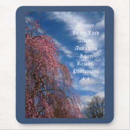April-Himmel mit Philipper 4:4 Mousepad