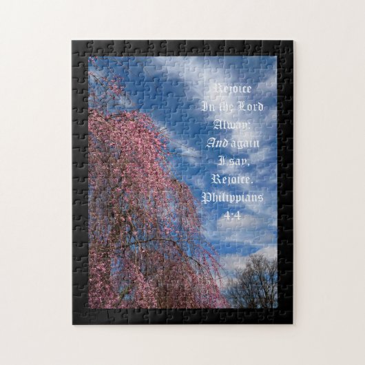April-Himmel mit Philipper 4:4 Puzzle (Vertikal)