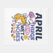 April Hugs und Nassnasen - Niedliche Hunde und Kat Fleecedecke (Vorderseite (Horizontal))