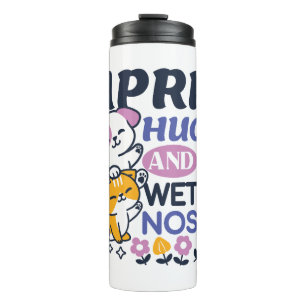 April Hugs und Nassnasen - Niedliche Hunde und Kat Thermosbecher