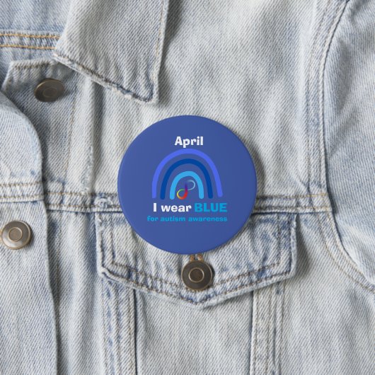 April ich für Autismus Bewusstsein Monat blau trag Button (Beispiel)