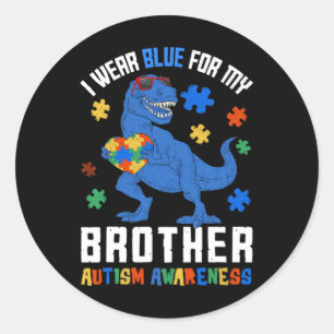 April ich tragen Blue für Bruder Dinosaurier Autis Runder Aufkleber