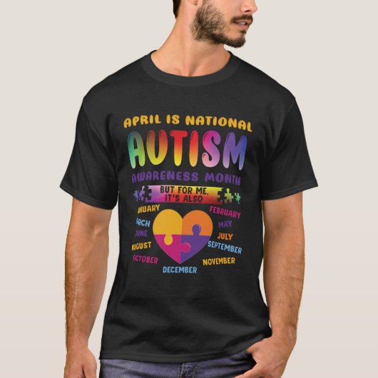 April Is National Autism Awareness Autism Mom Auti T-Shirt (Vorderseite)