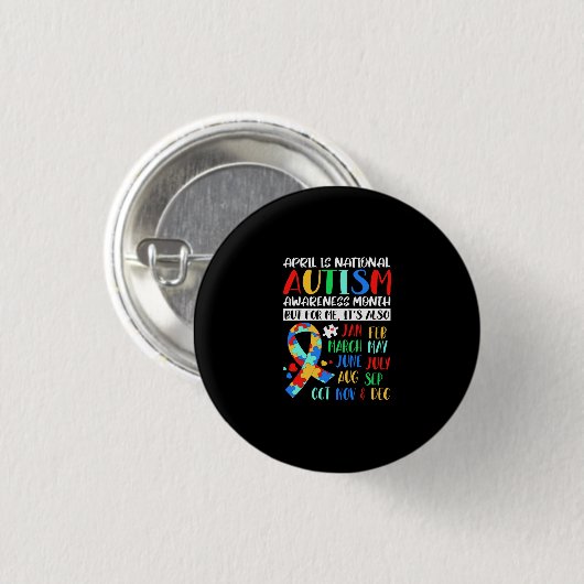 April is National Autism Awareness Month Button (Vorne & Hinten)