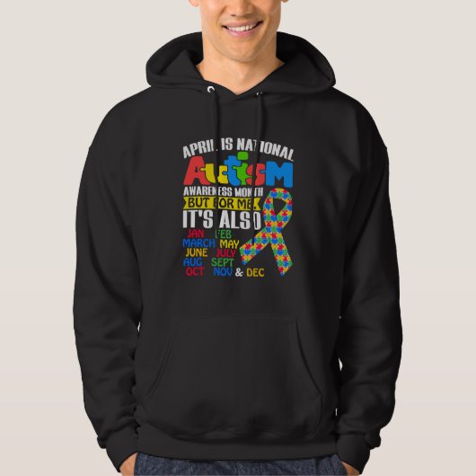 April Is National Autism Awareness Month Puzzle Pi Hoodie (Vorderseite)