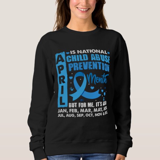 April Is National Child Abuse Prevention Month Blu Sweatshirt (Vorderseite)