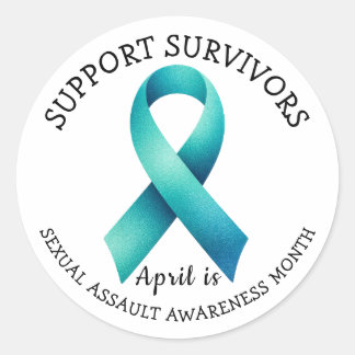 April is Sexual Assault Awareness Day  Runder Aufkleber