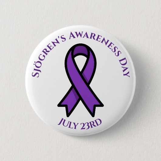 April is Sjögren's Awareness Day | Purple Ribbon Button (Vorderseite)