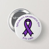 April is Sjögren's Awareness Day | Purple Ribbon Button (Vorne & Hinten)