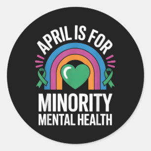 April ist für den Monat der psychischen Gesundheit Runder Aufkleber
