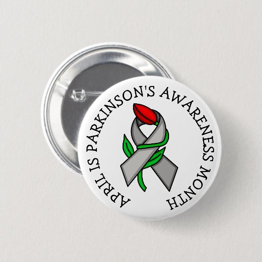 April ist Parkinson's Awareness Month Button (Vorne & Hinten)