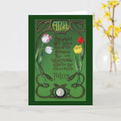 April Jugendstil Geburtstag mit Tulips Karte (Gelbe Blume)