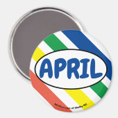 APRIL lustige Farben Magnet (Vorderseite/Rückseite)