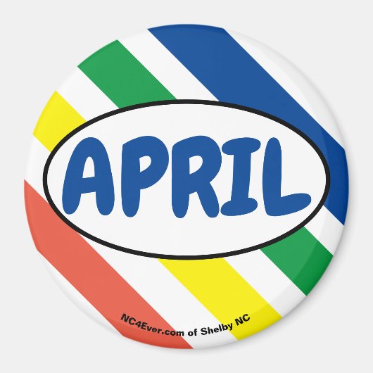 APRIL lustige Farben Magnet (Vorne)