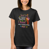 April Mädchen ich kann alles durch Christus Hinter T-Shirt (Vorderseite)