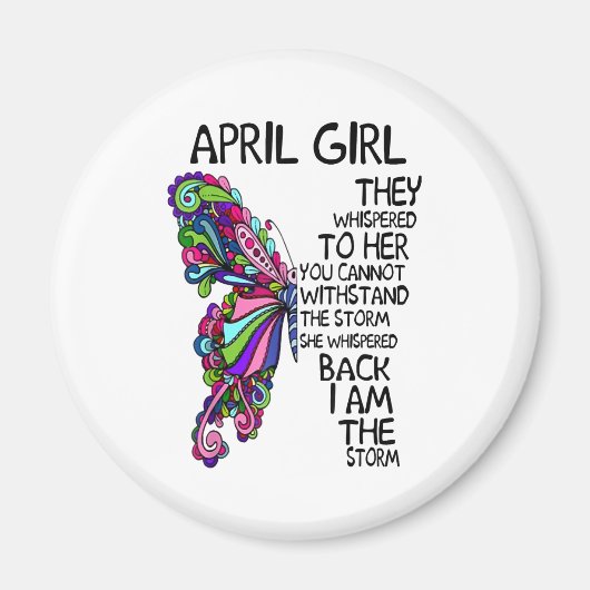 April Mädchen Sie flüstert zurück Ich bin Sturm Magnet (Vorne)