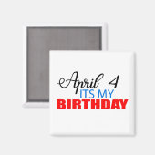 April mein Geburtstag Magnet (Vorderseite/Rückseite)