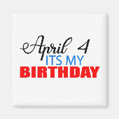 April mein Geburtstag Magnet (Vorne)