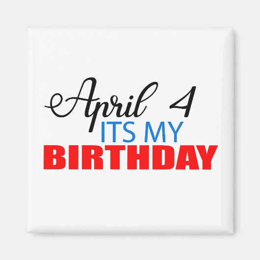April mein Geburtstag Magnet (Vorne)