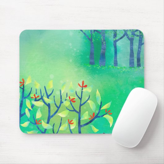 April Moderne Grünlandschaft Natur Malerei Mousepad (Mit Mouse)