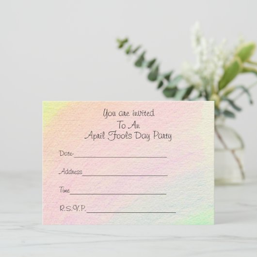 April - Narren Einladung (Stehend Vorderseite)