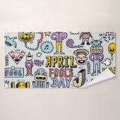 April Narren: farbiges Doodle-Set. Badehandtuch (Badehandtuch)