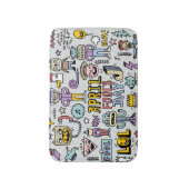 April Narren: farbiges Doodle-Set. Badematte (Vorderseite Vertikal)