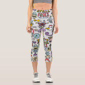 April Narren: farbiges Doodle-Set. Capri Leggings (Vorderseite)