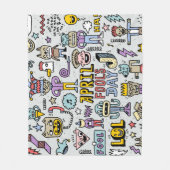 April Narren: farbiges Doodle-Set. Fleecedecke (Vorderseite)